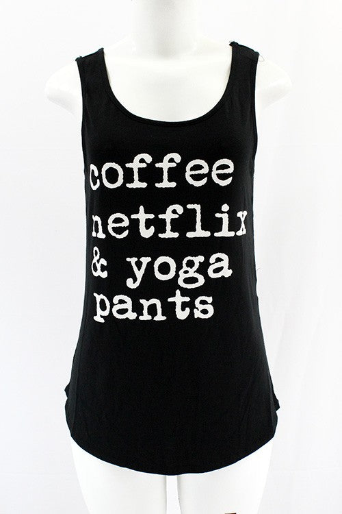 COFFEE, NETFLIX, & YOGA PANTS TANK - Alexa Maries