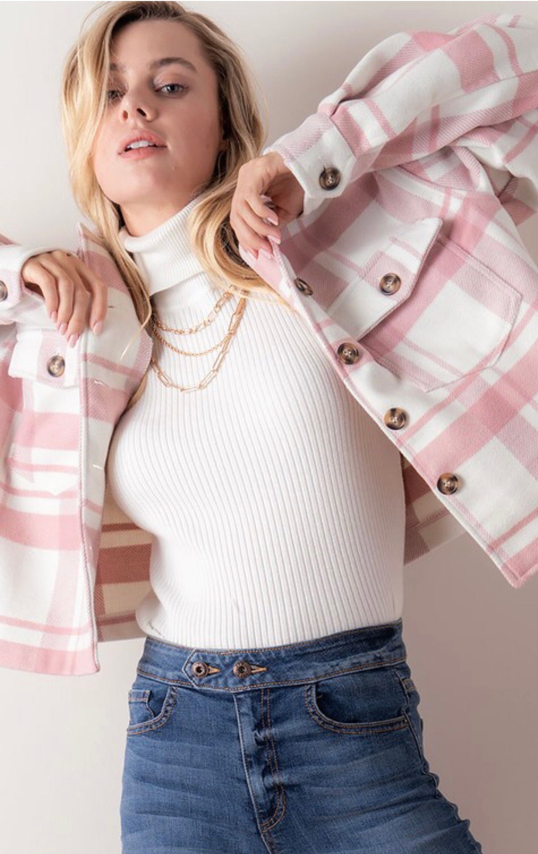 Pretty in Pink Shacket - Alexa Maries