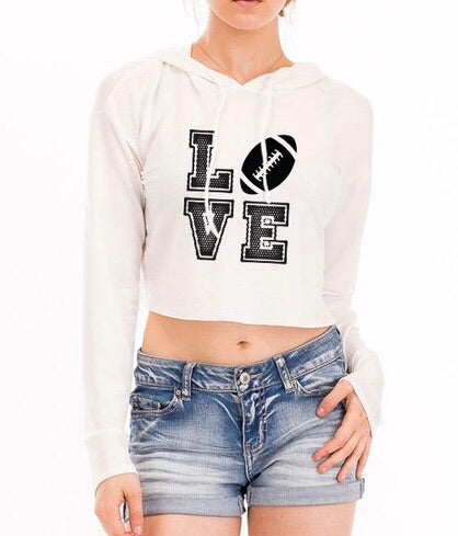 LOVE ME SOME FOOTBALL CROP HOODIE - Alexa Maries