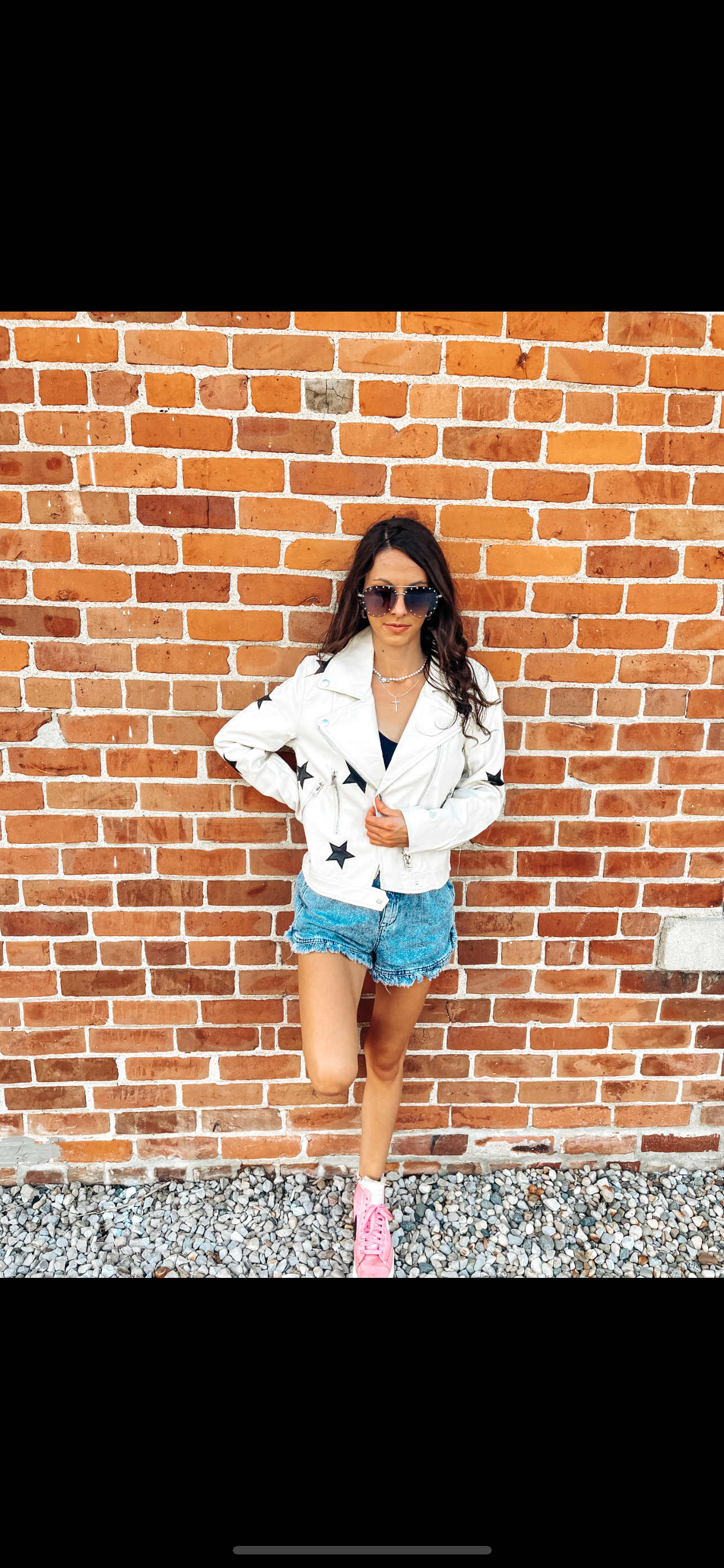 White Leather Star Jacket