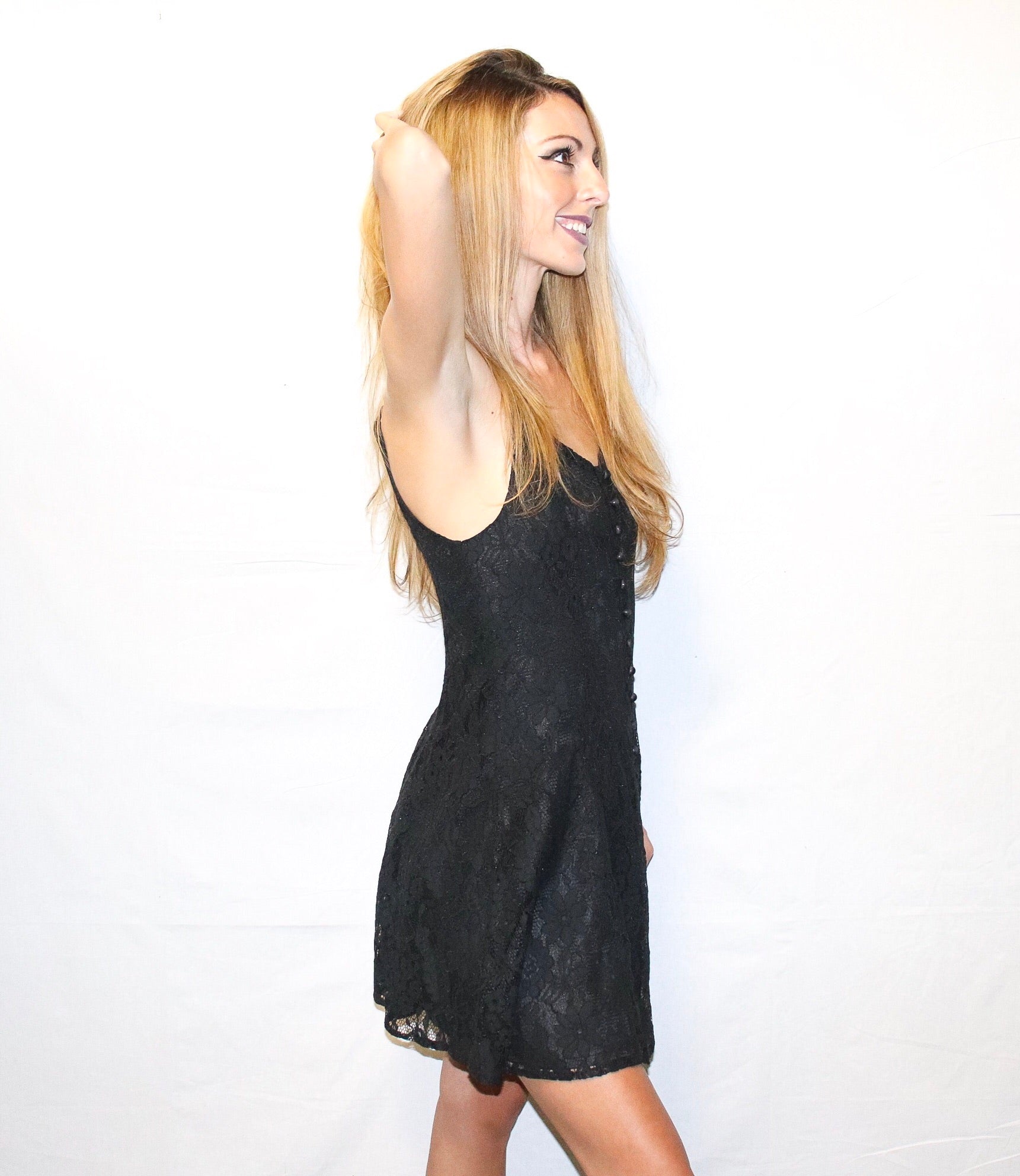 PRETTY IN BLACK LACE DRESS - Alexa Maries
