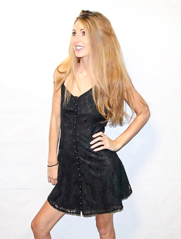 PRETTY IN BLACK LACE DRESS - Alexa Maries