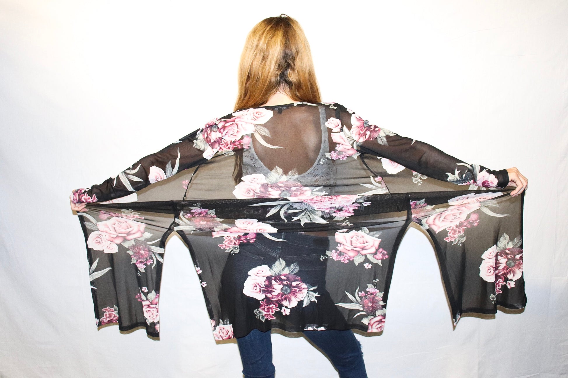 ELLA FLORAL MESH CARDIGAN - Alexa Maries