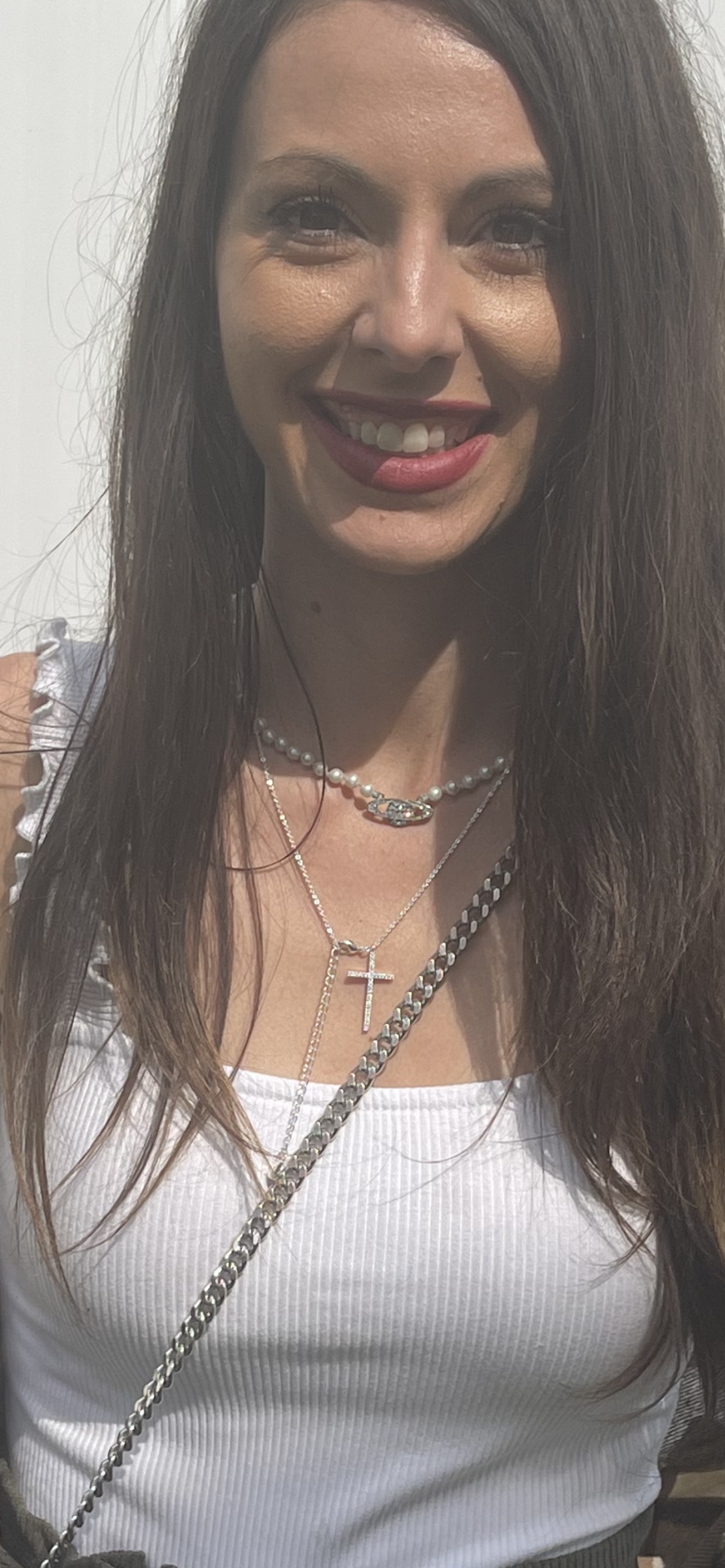 CZ Silver Cross Necklace - Alexa Maries