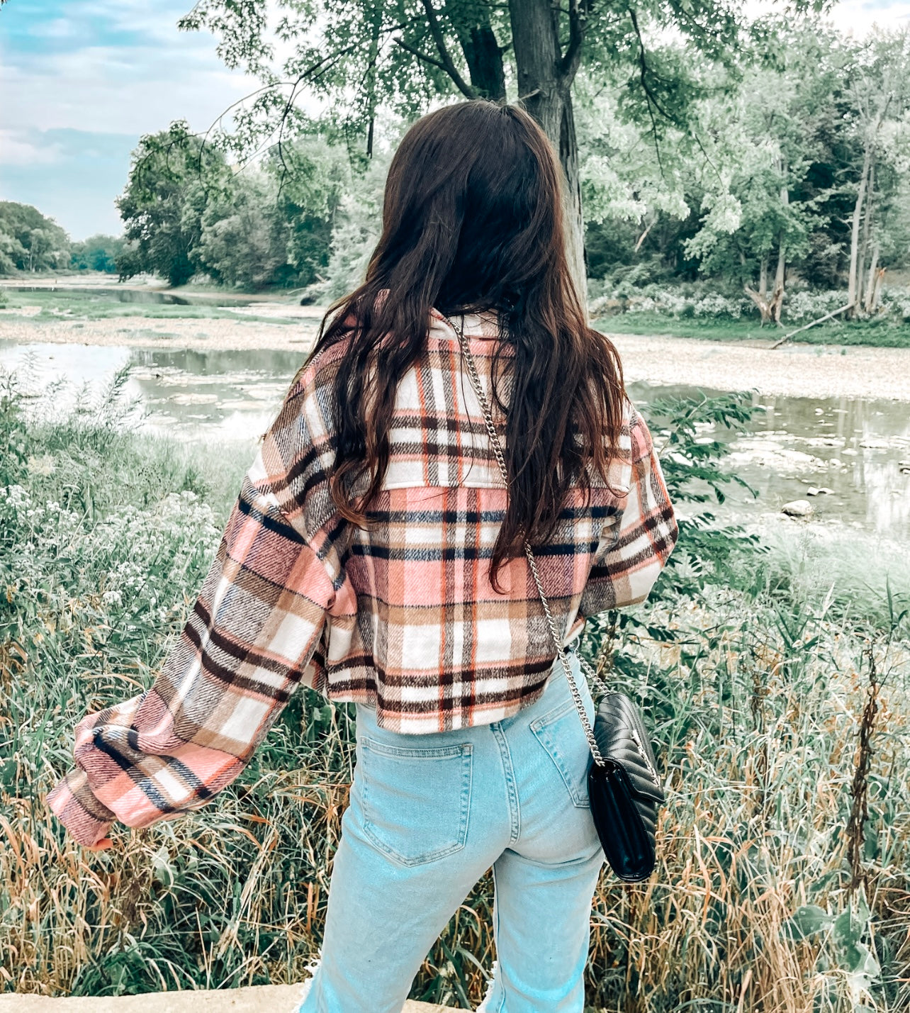 Strawberry plaid oversized shacket - Alexa Maries