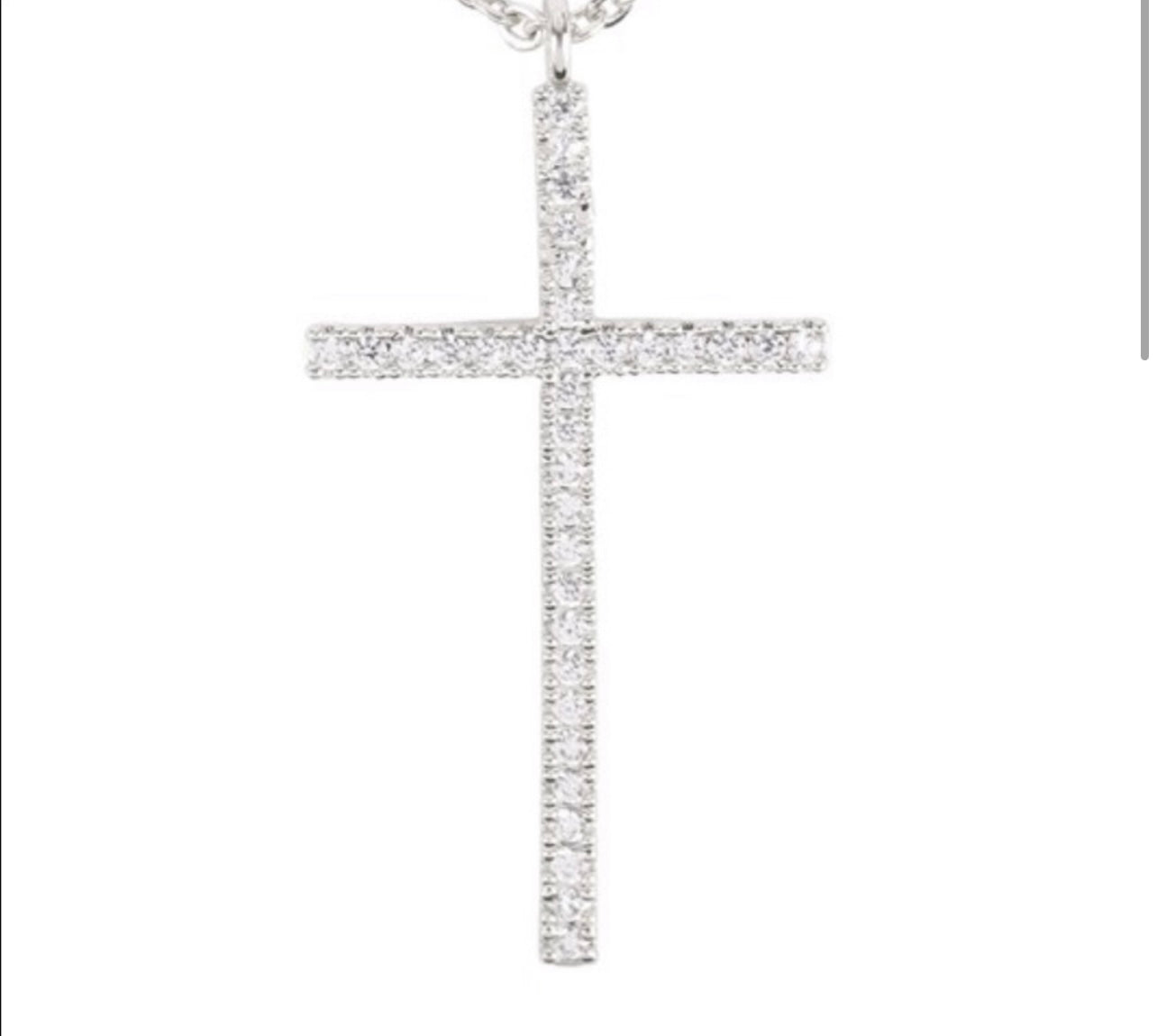 CZ Silver Cross Necklace - Alexa Maries