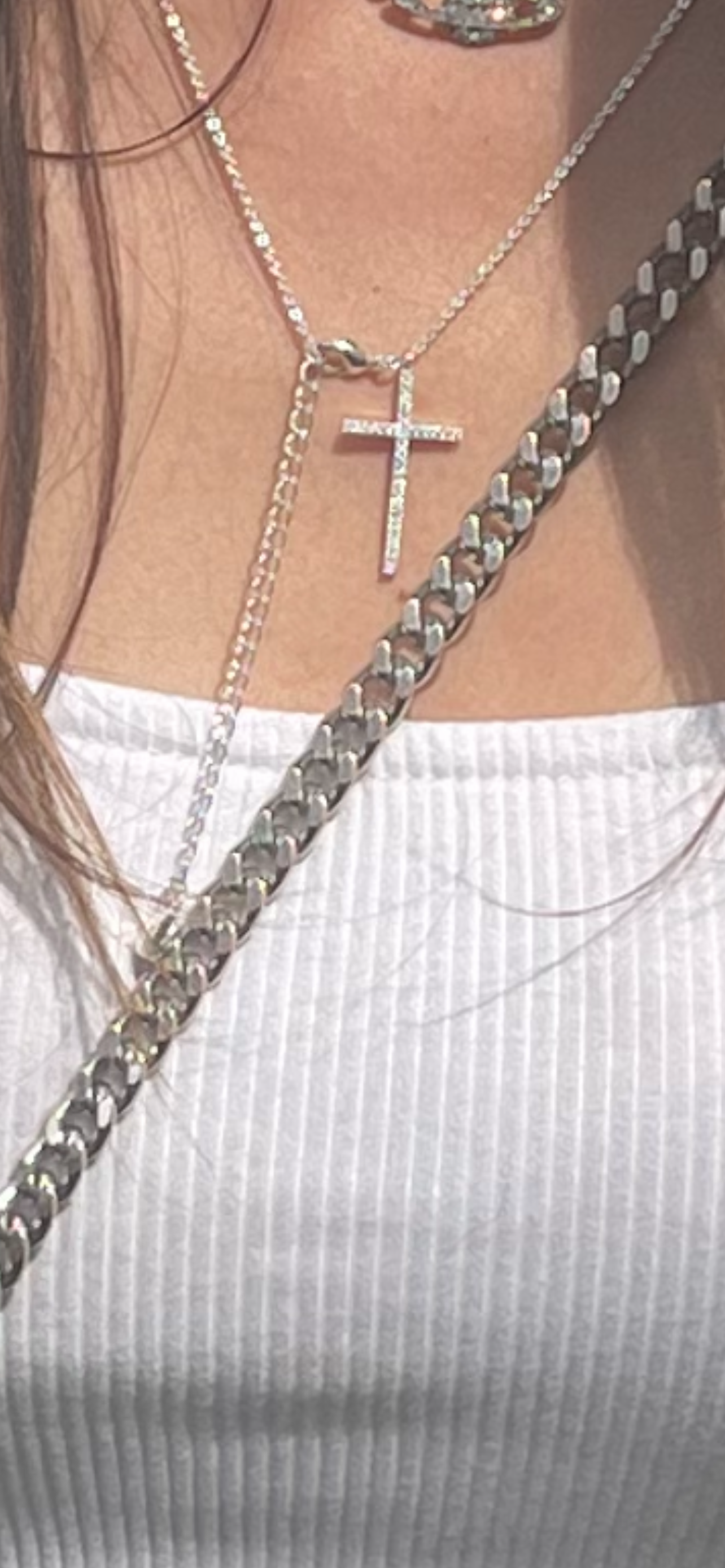 CZ Silver Cross Necklace - Alexa Maries