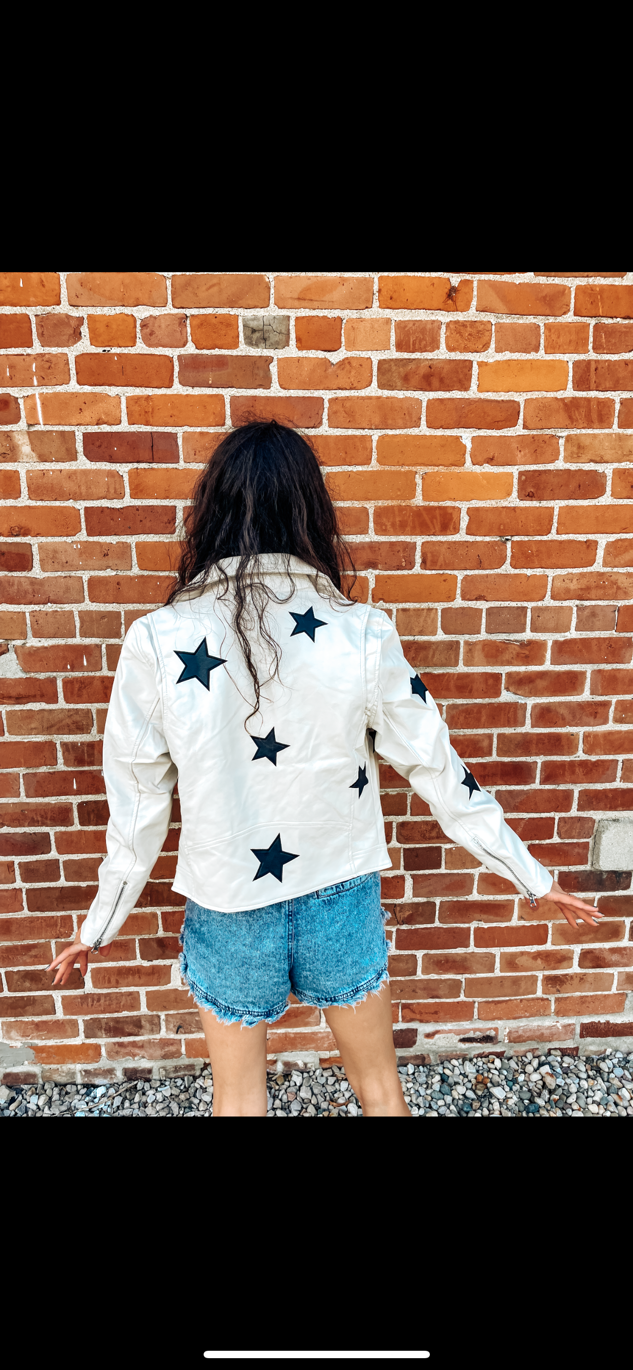 White Leather Star Jacket