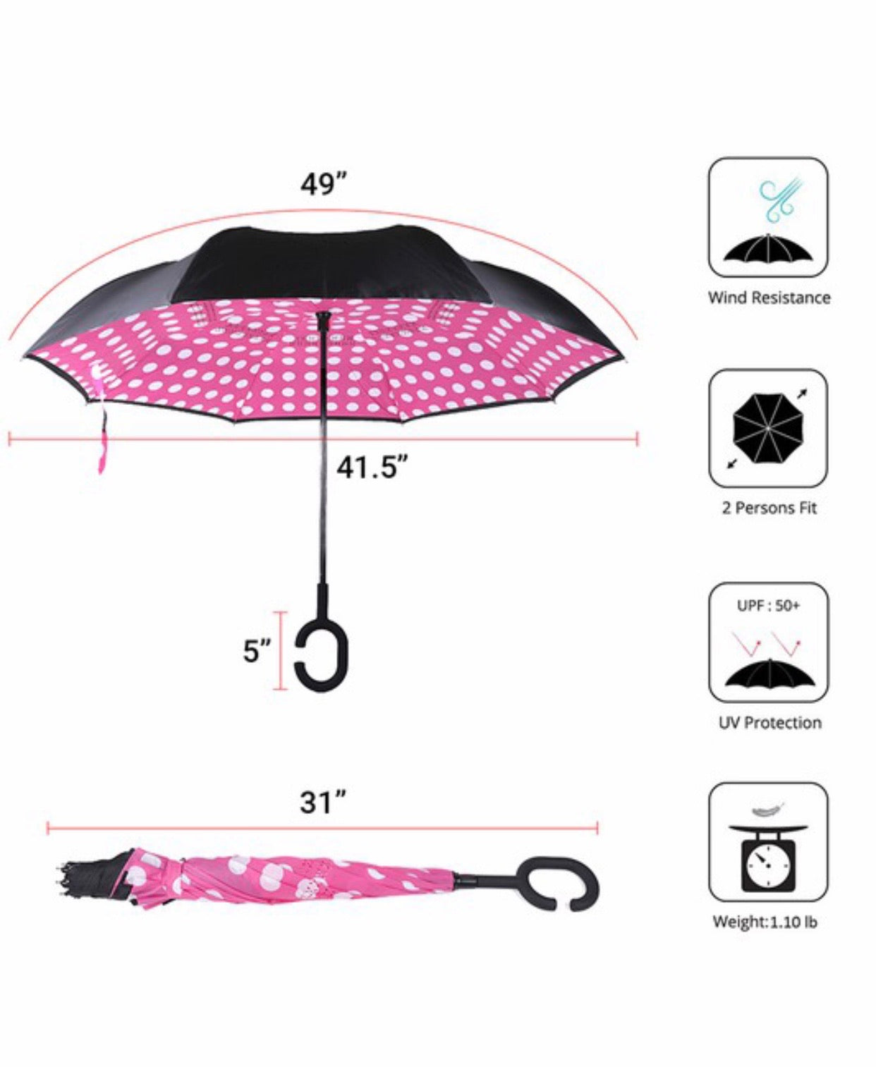 Pink polka dot umbrella - Alexa Maries