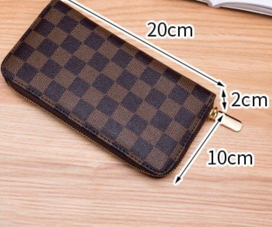 checkered wallets for women lv